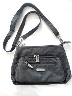 Baggallini Original Everyday Crossbody Bag Gray Pink Lining